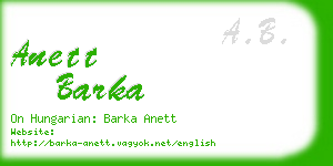 anett barka business card